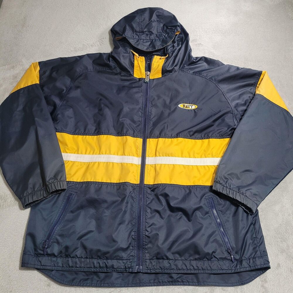 Gear For Sports Jacket Navy Football Mens XL Blue Yellow Hooded Full Zip Mesh